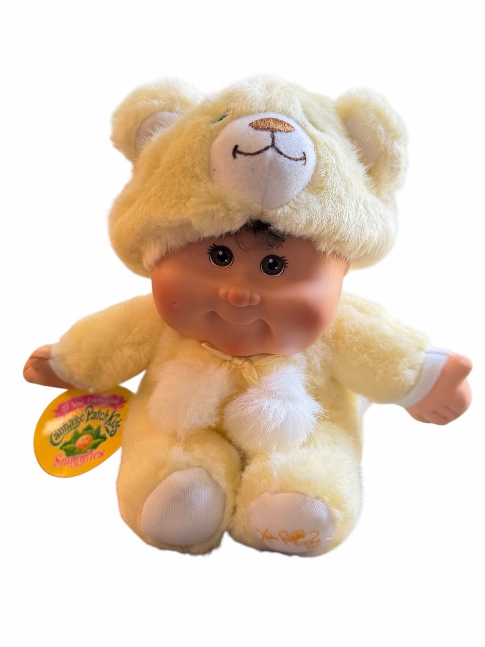 Cabbage Patch 25th Anniversary Costume Snugglies Yellow Bear 2008 Rayna Mint Tag